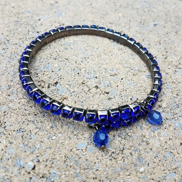 Express Blue Rhinestone Bangle - Picture 2 of 2